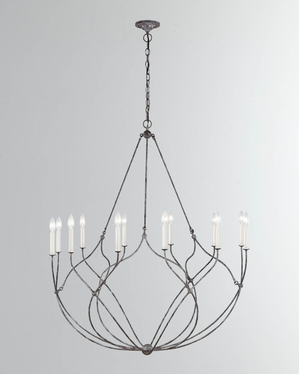 12 - Light Chandelier Richmond Weathered Galvanized By Chapman & Myers